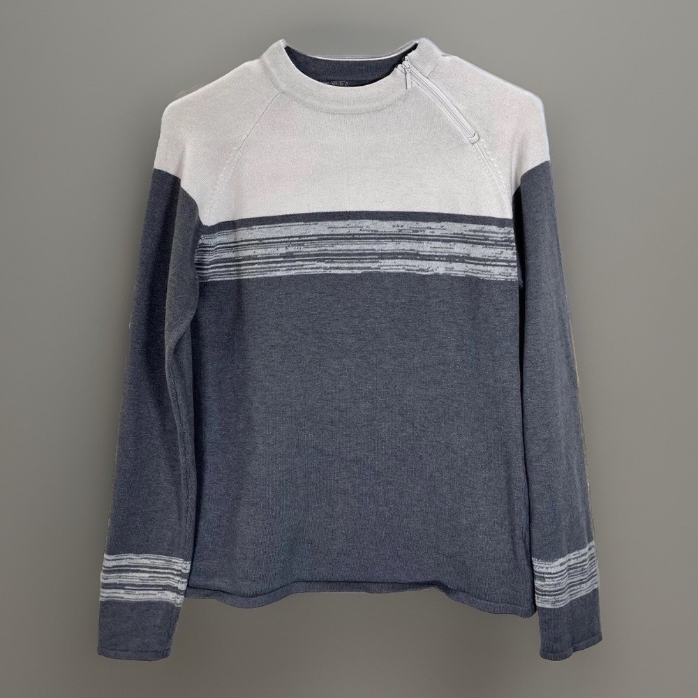 PRANA Mariana Sweater Women's Sz Small Gray Cream Wool Blend Crew